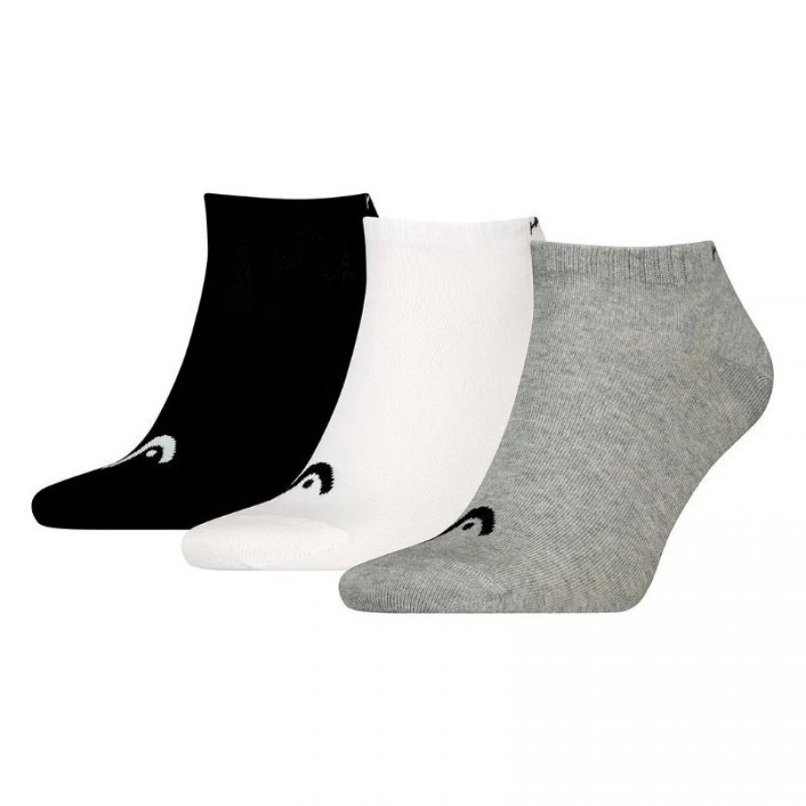 Head All Sports Sneaker Black White Gray Socks 3 Pairs  Offer + Cheap