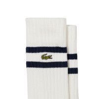 Chaussettes hautes Lacoste bleu marine blanc 2 paires