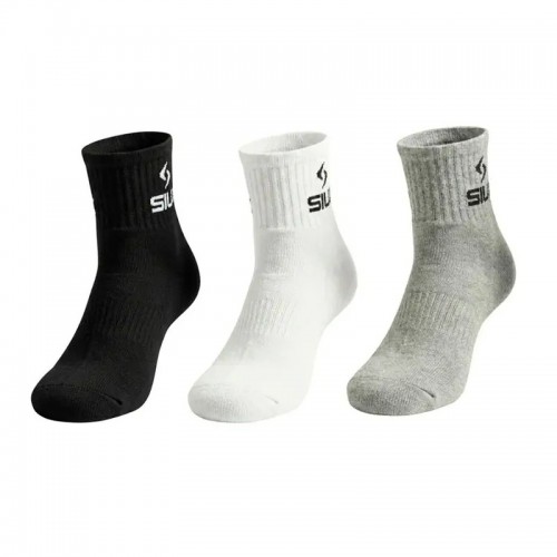 Calcetines Siux Basic 26 Caña Media Negro Gris Blanco 3 Pares