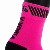 Calcetines Vibora Kait Caña Media Rosa Negro 1 Par