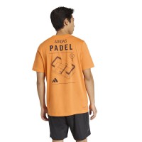 Maglietta arancione con grafica Padel di Adidas