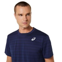 T-shirt Asics Court Stripe Marine Nero PADELPOINT T-shirt Asics Court Stripe Marine Nero