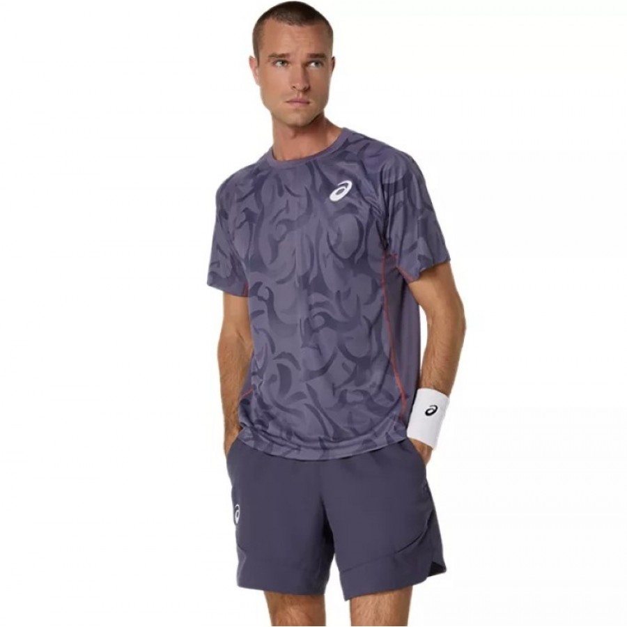 Camiseta Asics Game SS Top Gris Purpura  Offer + Cheap