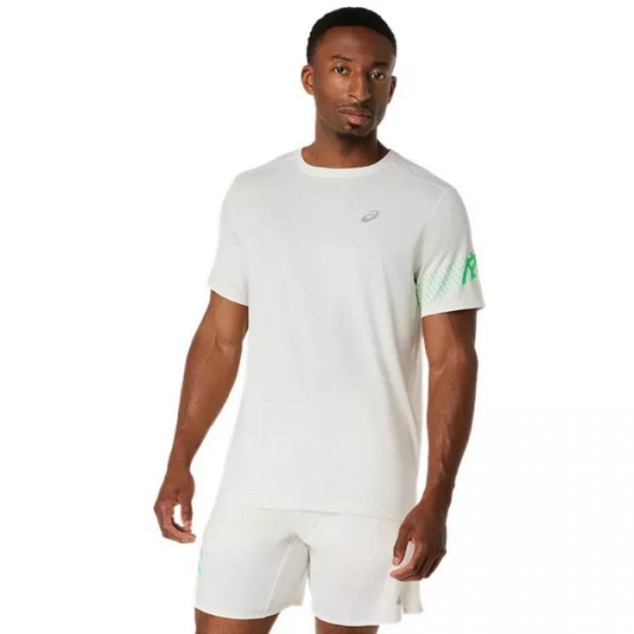 Camiseta Branca Verde Creme Asics Icon SS