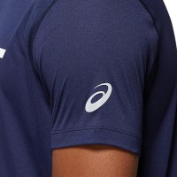 Asics Maglietta da donna bianca lucida blu argento PADELPOINT Asics Maglietta da donna bianca lucida blu argento