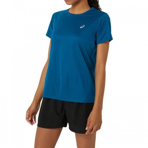 T-shirt Asics Silver Petrol Blue Donna