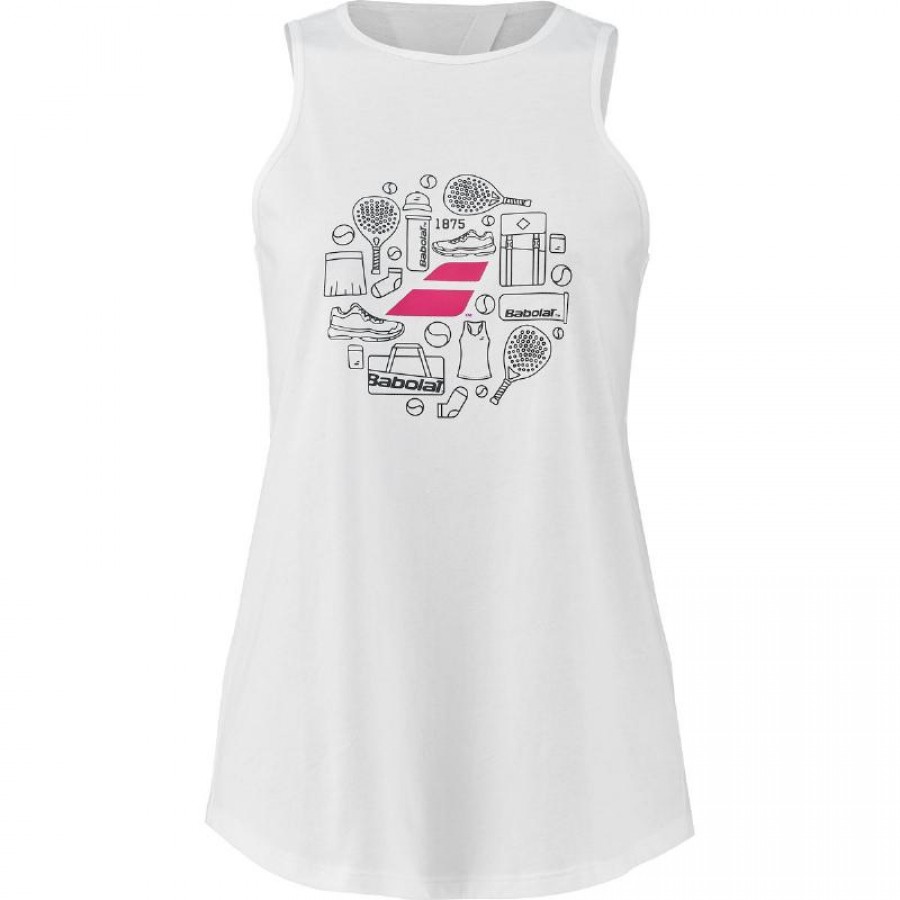 Camiseta Babolat Cotton Blanco Mujer