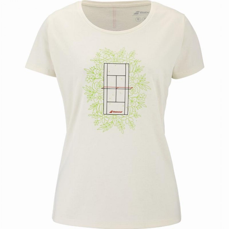 Camiseta Babolat Message d?exercice Crema Mujer