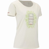 Camiseta Babolat Message d?exercice Crema Mujer
