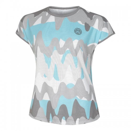 Camiseta Bidi Badu Good Vibes Capsleeve Gris Aqua Mujer