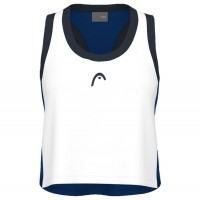 Camiseta Head Play Crop Top Blanco Azul Royal Mujer  Offer + Cheap