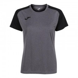 Camiseta feminina preta Joma Academy IV Grey Melange