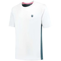 Kswiss Hypercourt Mix Melange Crew T-Shirt White Petrol Green  Offer + Cheap