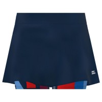 Badu Bidi Skirt New York Printed Wavy Dark Blue Red  Offer + Cheap