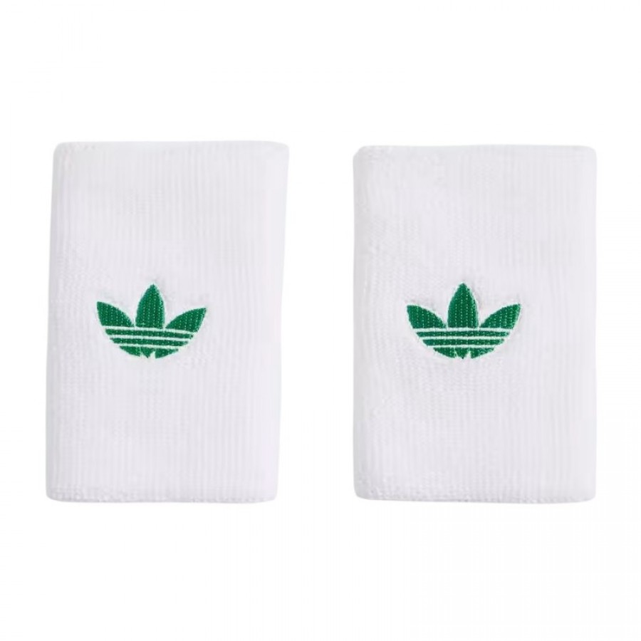 Adidas Original Long White Green Wristbands 2 Units  Offer + Cheap
