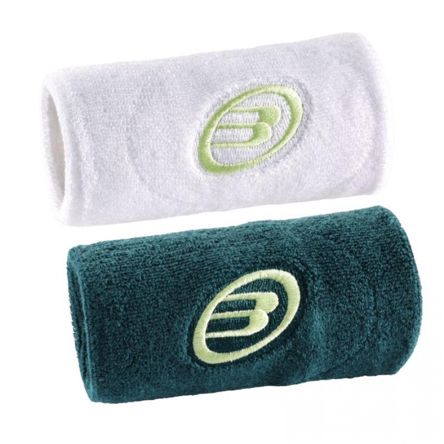 Bullpadel BPMU252 I White Dark Green Wristbands  Offer + Cheap
