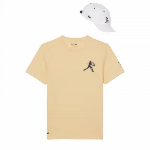 Pack Camiseta Lacoste Novak Djokovic Amarillo y Gorra Blanco