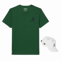 Pack Lacoste Novak Djokovic T-Shirt Cappellino Verde e Bianco PADELPOINT Pack Lacoste Novak Djokovic T-Shirt Cappellino Verde e Bianco