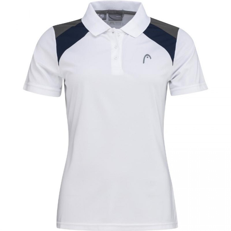 Head Club 22 Polo da donna bianca blu navy