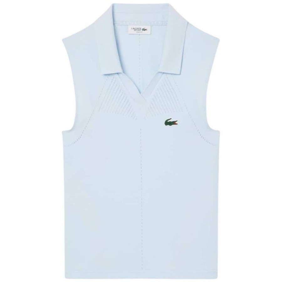 Polo Lacoste Tight Fit Azul Claro Mujer  Offer + Cheap