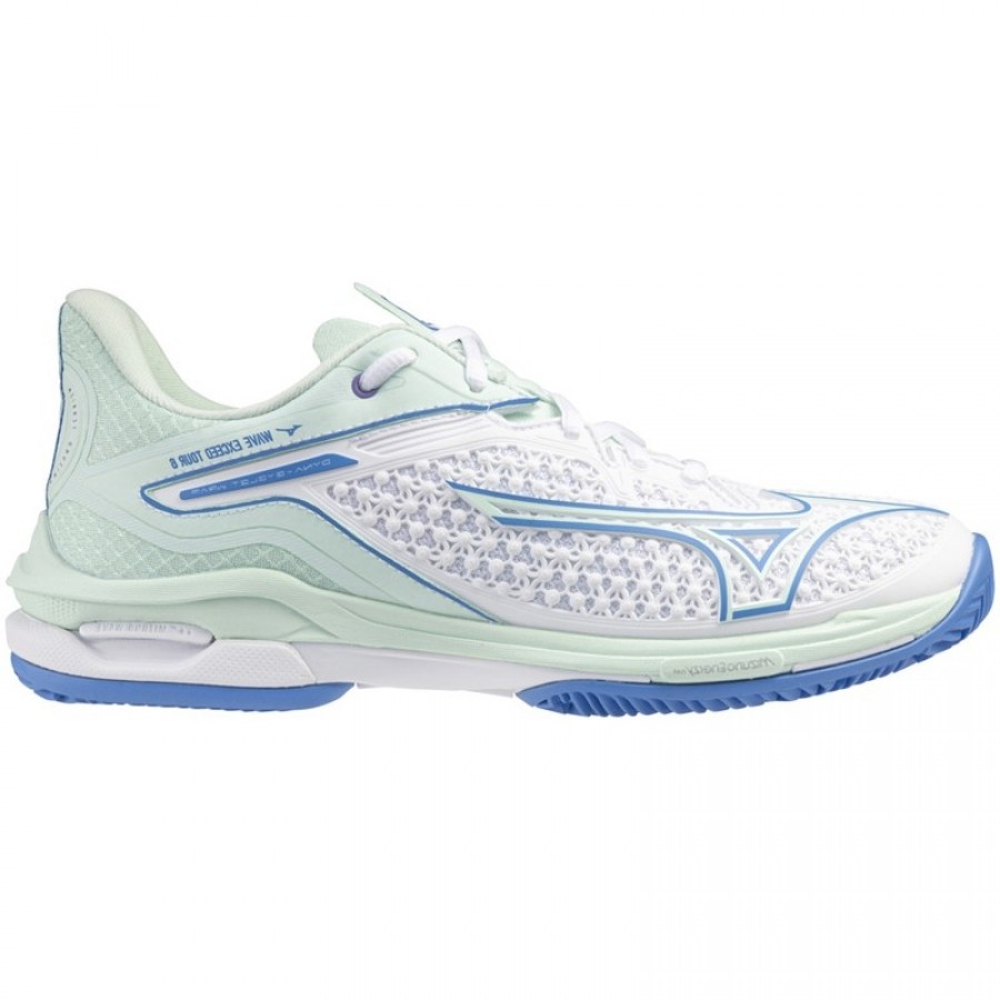 Mizuno Wave Exceed Tour 6 Clay White Blue Women''s Sneakers  Offer + Cheap